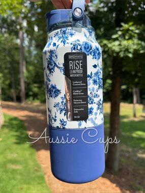 Sorrento Rise 35 oz Brumate Leakproof Water Bottle - Blue Floral, BNWT